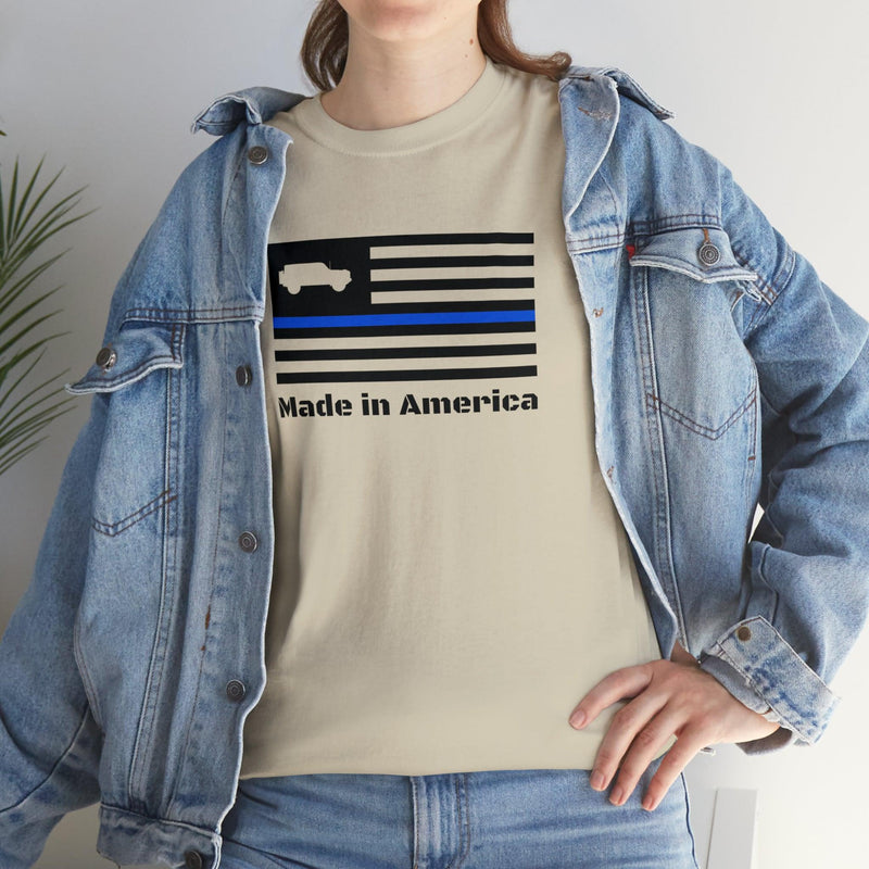 6th Gen Thin Blue Line Made in America Shirt - StickerFab