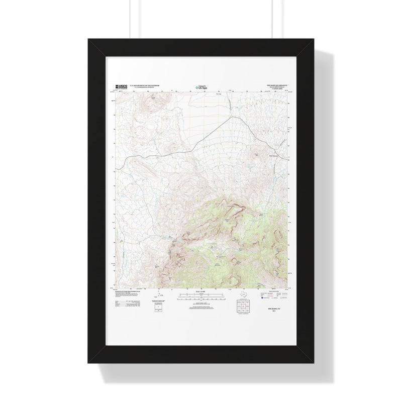 2012 Big Bend Topographic Framed Poster - StickerFab