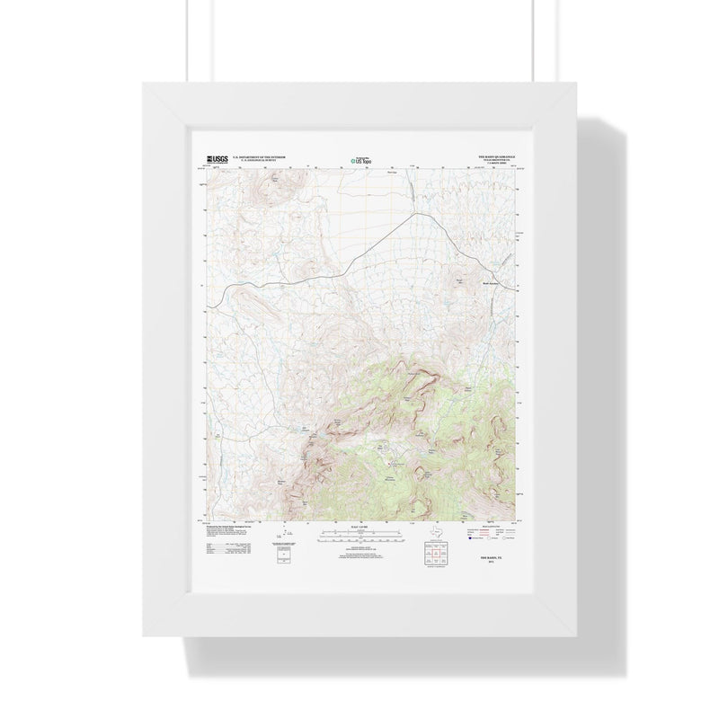 2012 Big Bend Topographic Framed Poster - StickerFab