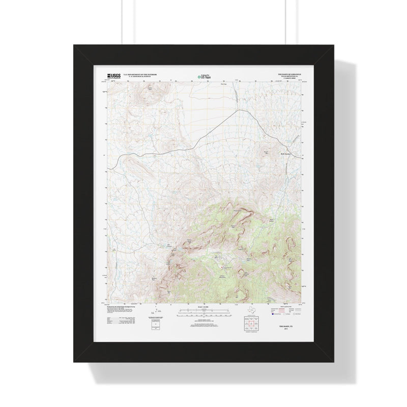 2012 Big Bend Topographic Framed Poster - StickerFab