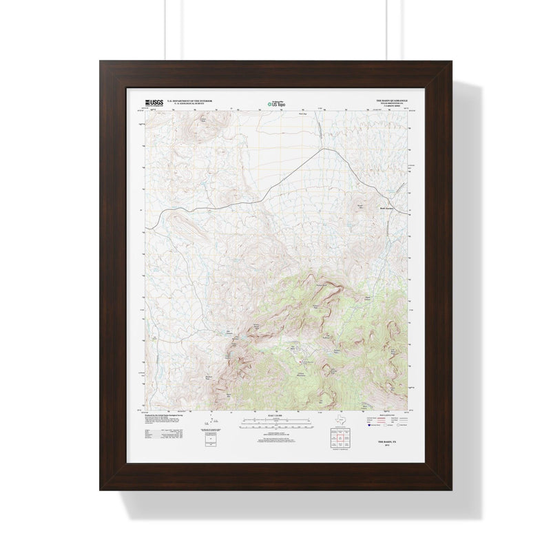 2012 Big Bend Topographic Framed Poster - StickerFab