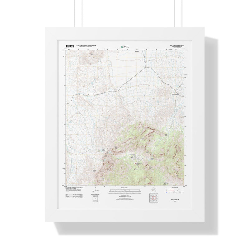 2012 Big Bend Topographic Framed Poster - StickerFab