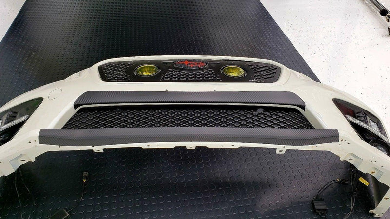 2018 Style Bumper Overlay Upper AND Lower (Carbon Vinyl, Gloss Black, or Matte Black) - 2015-2017 WRX / STI - StickerFab