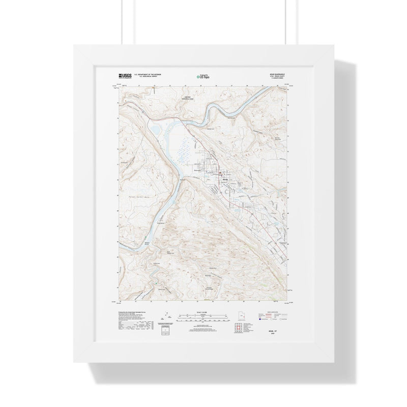 2020 Moab Topographic Framed Poster - StickerFab