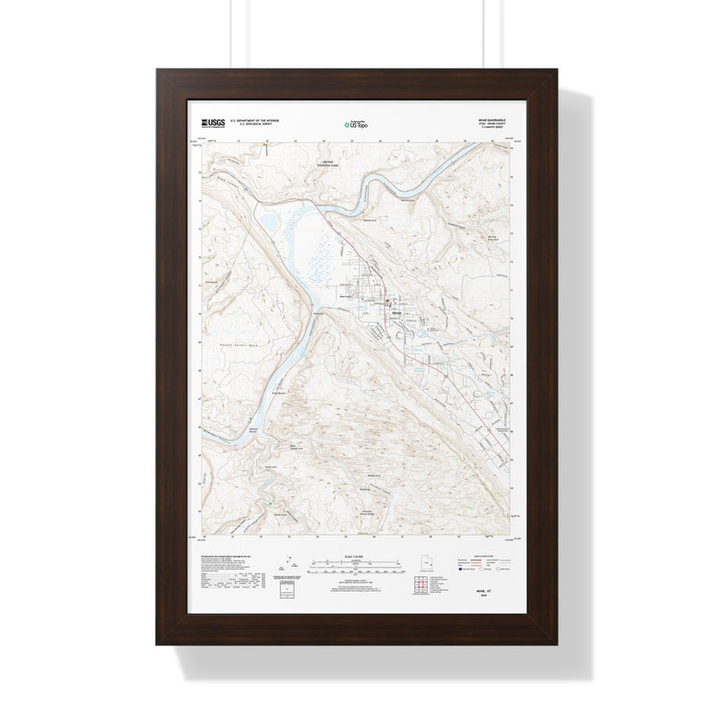 2020 Moab Topographic Framed Poster - StickerFab