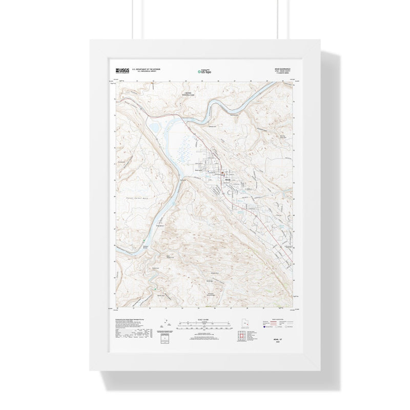 2020 Moab Topographic Framed Poster - StickerFab