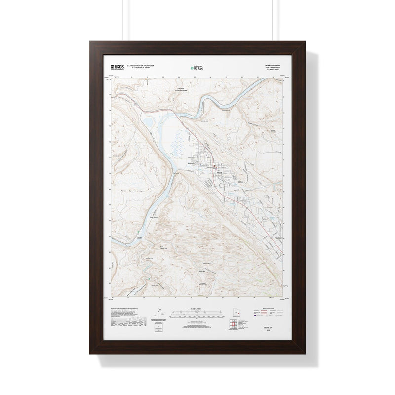 2020 Moab Topographic Framed Poster - StickerFab