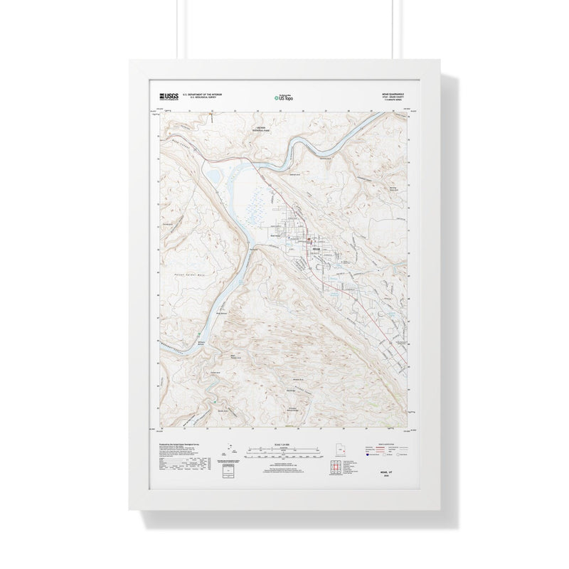 2020 Moab Topographic Framed Poster - StickerFab