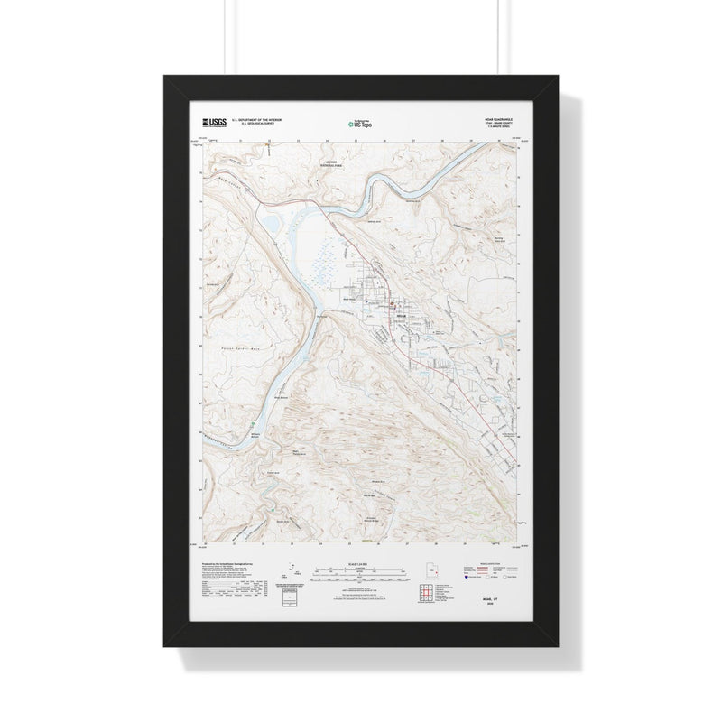 2020 Moab Topographic Framed Poster - StickerFab