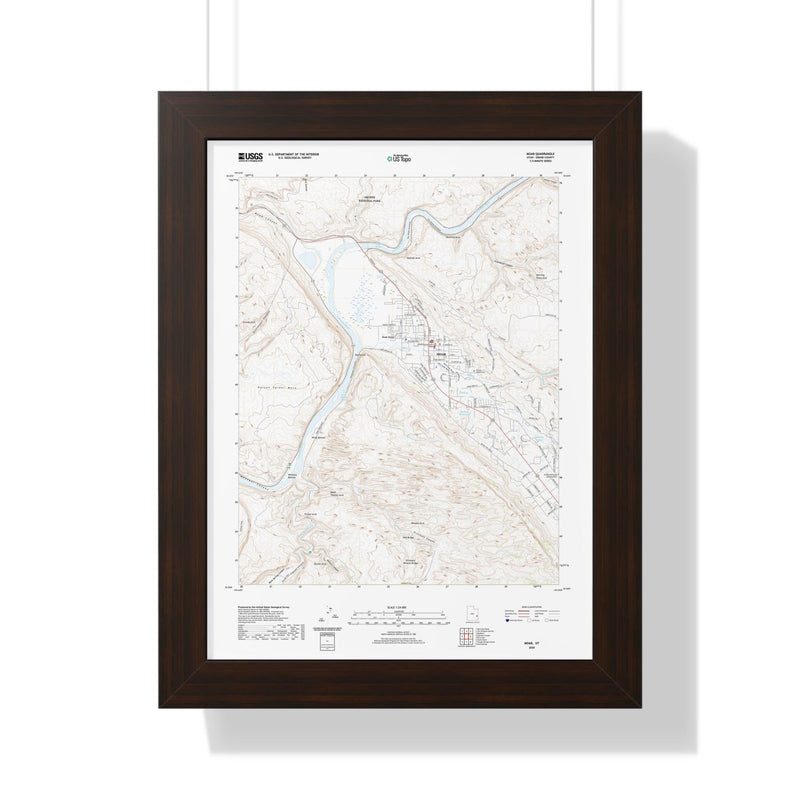 2020 Moab Topographic Framed Poster - StickerFab