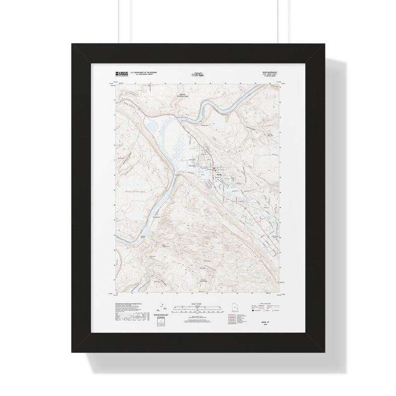 2020 Moab Topographic Framed Poster - StickerFab