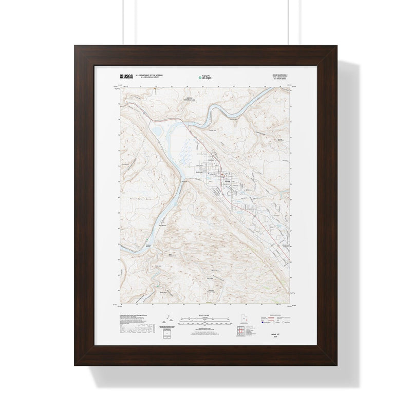 2020 Moab Topographic Framed Poster - StickerFab