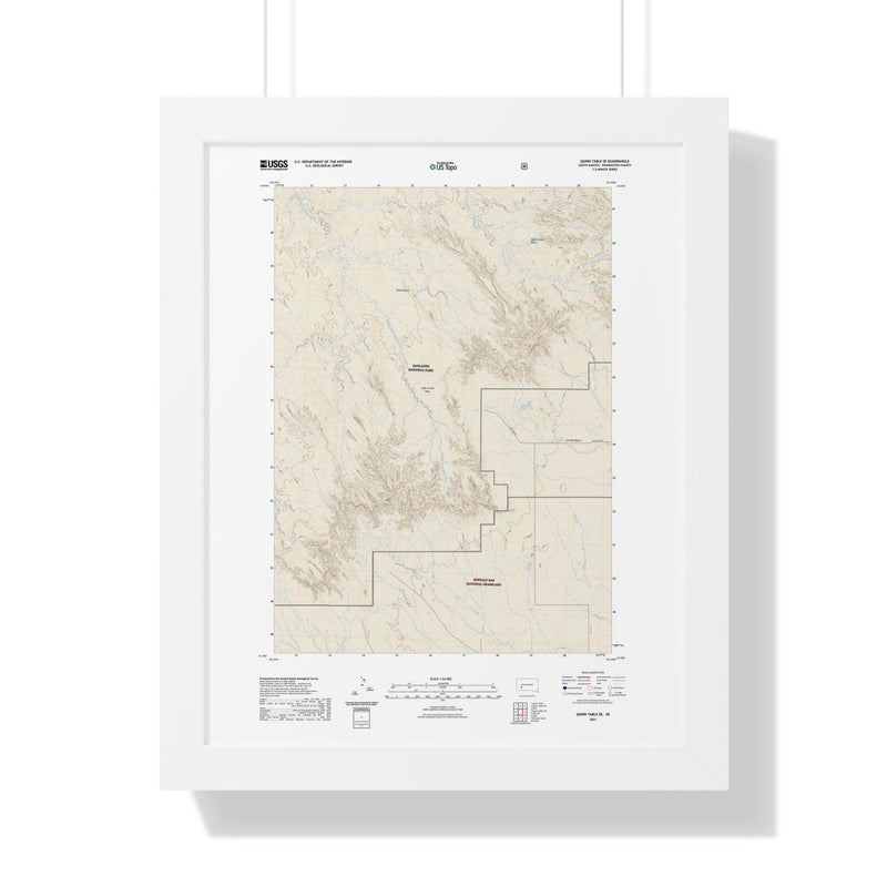 2021 Badlands Topographic Framed Poster - StickerFab