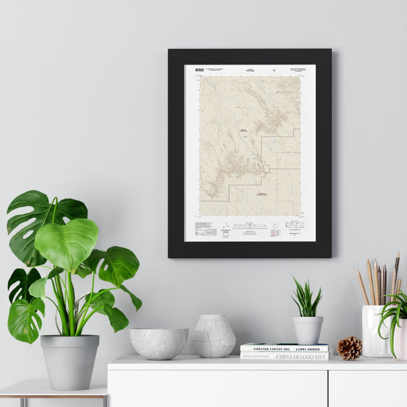 2021 Badlands Topographic Framed Poster - StickerFab