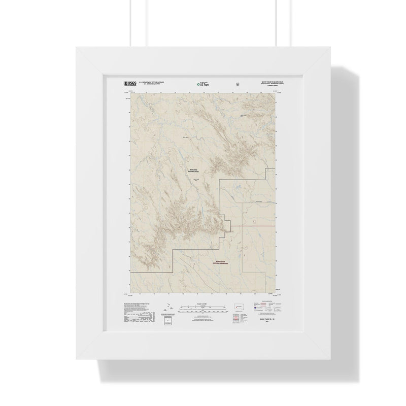 2021 Badlands Topographic Framed Poster - StickerFab