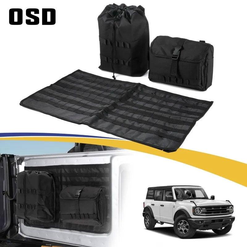 OSD Molle Tailgate Storage Rack / 2 Bags - 2021+ Bronco - StickerFab