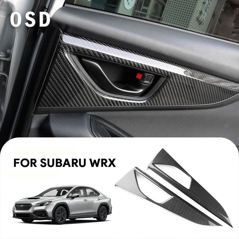 OSD Carbon Fiber Rear Door Handle Trim Overlays fits 2022+ WRX - StickerFab