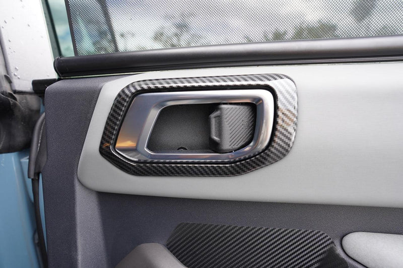 21 Offroad ABS Interior Door Handle Trim (Carbon Hydrographics) - 2021+ Bronco 4 Door - StickerFab