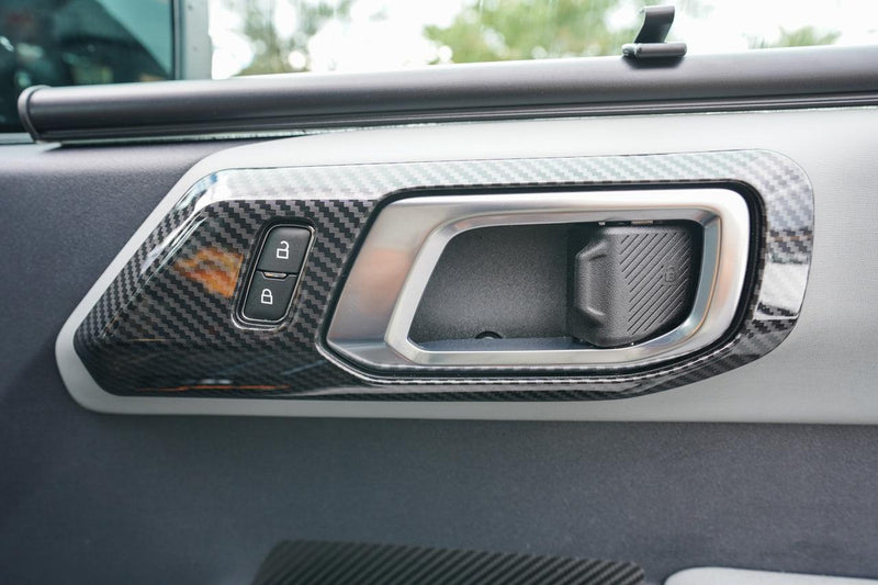 21 Offroad ABS Interior Door Handle Trim (Carbon Hydrographics) - 2021+ Bronco 4 Door - StickerFab