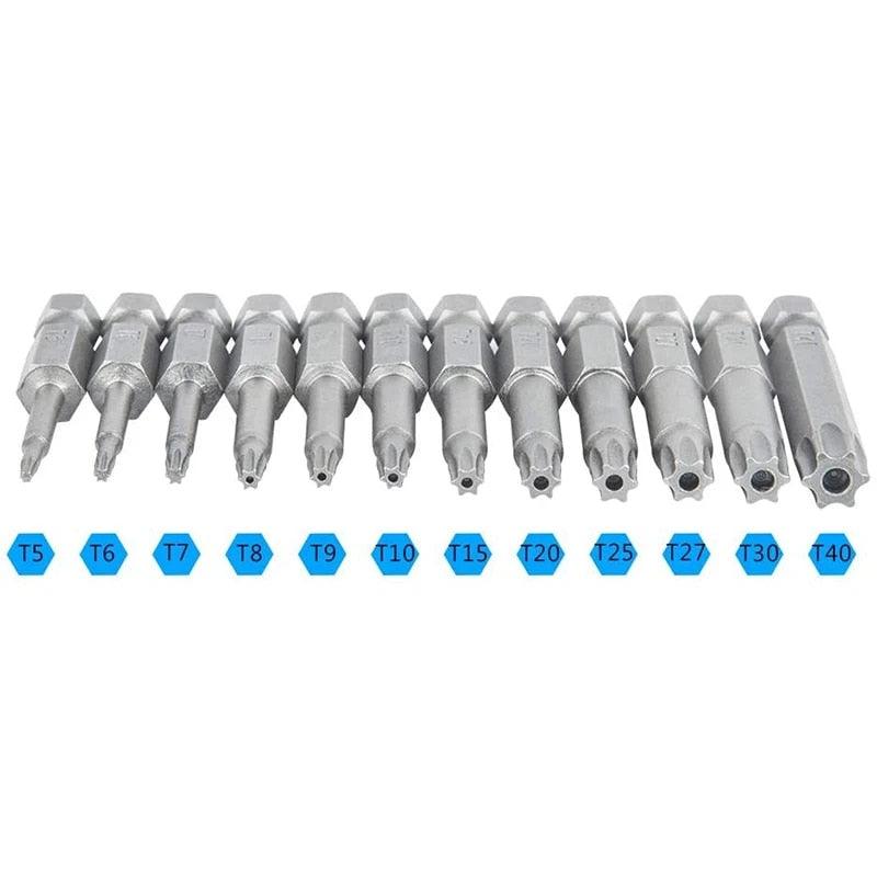 21 Offroad Torx 1/4" Screwdriver Bit Set (T5 T6 T7 T8 T9 T10 T15 T20 T25 T 27 T30 T40) - Universal - StickerFab