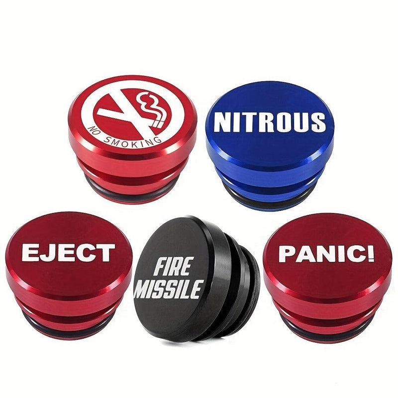 OSD Aluminum Car Cigarette Lighter Button - FIRE MISSILE EJECT PANIC - Universal - StickerFab