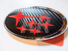 3D Carbon Fiber Emblem Overlays fits 2023+ Subaru Ascent - StickerFab