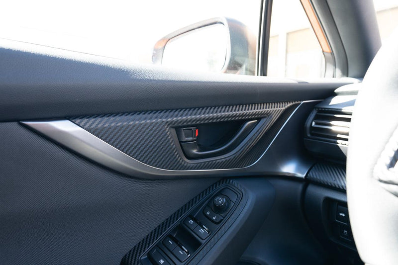 3D Carbon Interior Door Handle Trim Overlay Part 1 - 2022+ Subaru WRX - StickerFab