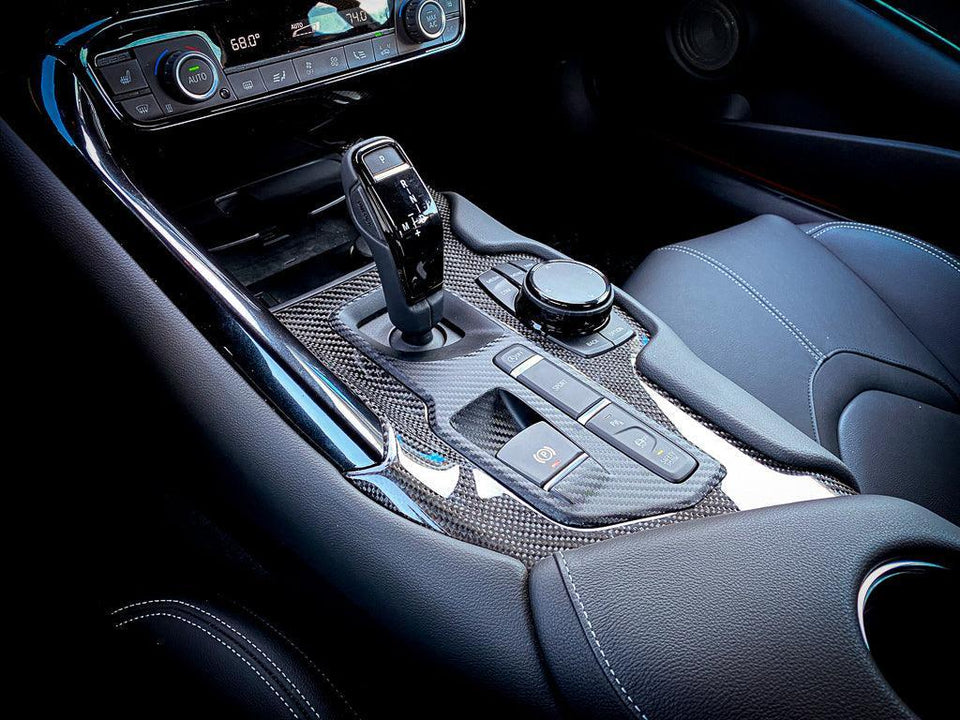 3D Carbon Shifter Trim Panel Overlay - 2020+ Supra - StickerFab