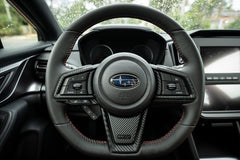 3D Carbon Steering Wheel Trim Overlays fits 2022+ Subaru WRX - StickerFab