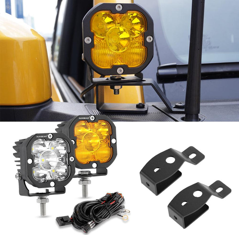 Auxbeam 3" Dual Pod Ditch Lights (White / Yellow) V2 - 2021+ Bronco - StickerFab