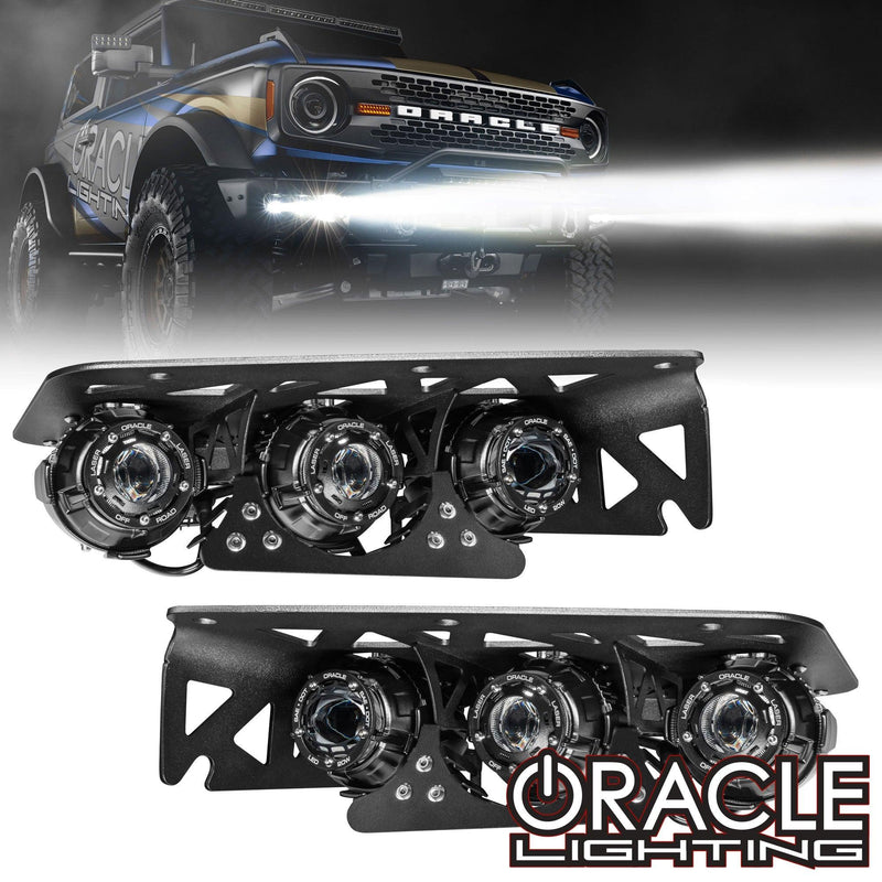 Oracle Laser + LED Auxiliary Fog Light Kit for HD OEM Modular Steel Bumper - 2021+ Bronco - StickerFab