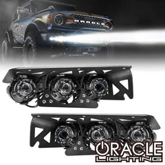 Oracle Laser + LED Auxiliary Fog Light Kit for HD OEM Modular Steel Bumper - 2021+ Bronco - StickerFab