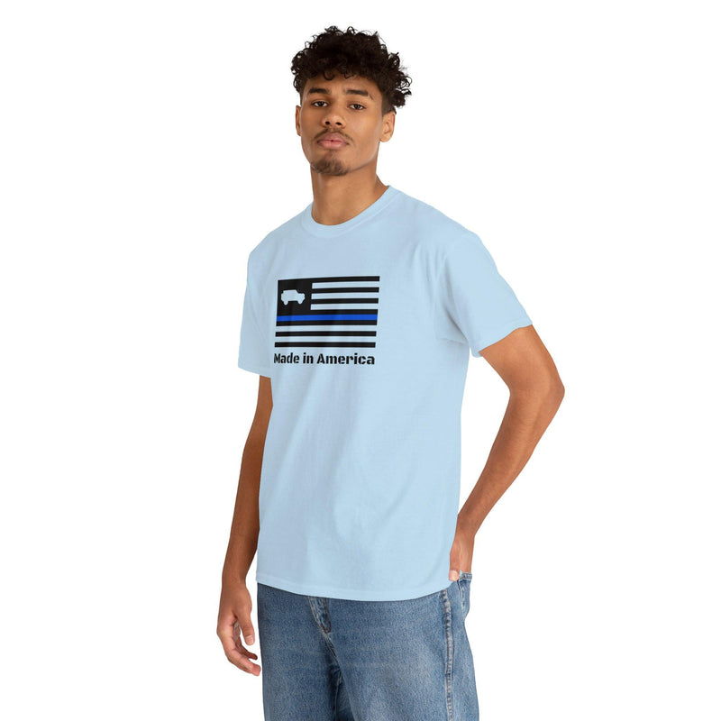 6th Gen Thin Blue Line Made in America Shirt - StickerFab