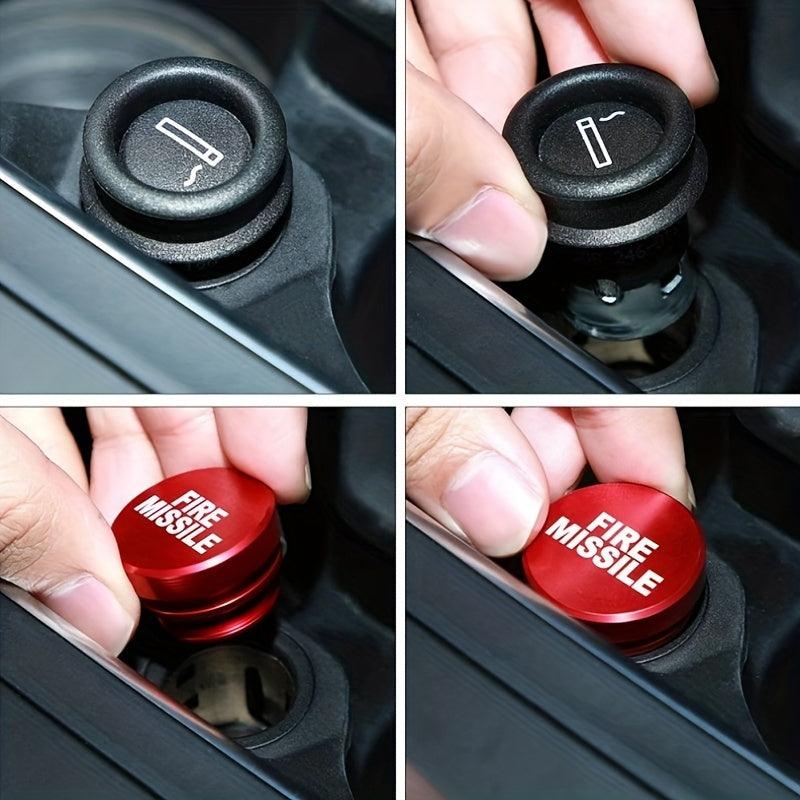 OSD Aluminum Car Cigarette Lighter Button - FIRE MISSILE EJECT PANIC - Universal - StickerFab