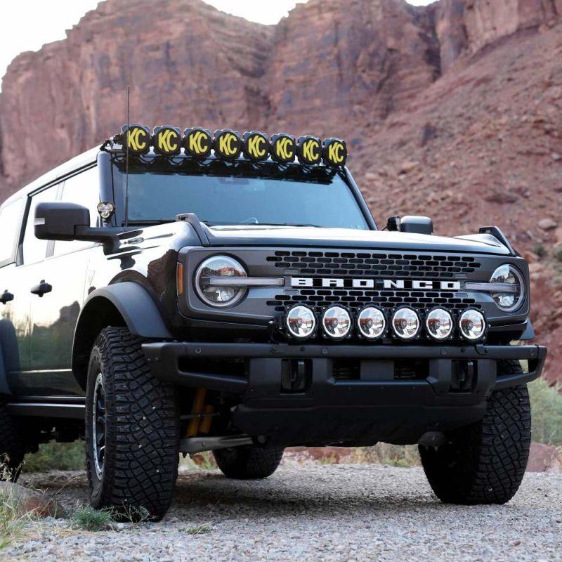 KC HiLiTES Bumper Gravity Titan LED Light Bar (White / Amber) - 2021+ Bronco HD Modular Buper - StickerFab