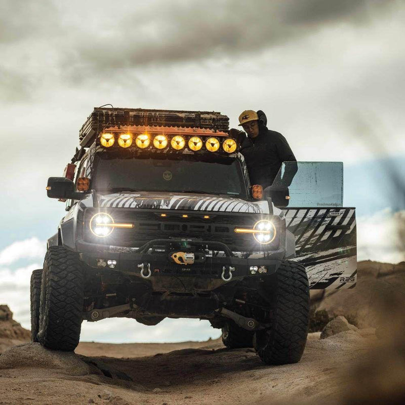 KC HiLiTES Gravity Titan 50in Roof Light Bar Kit (White / Amber) - 2021+ Bronco - StickerFab