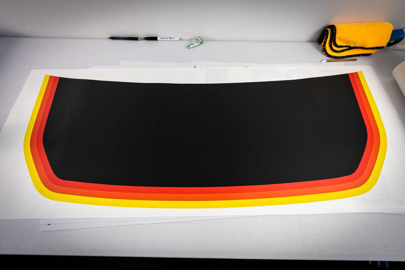 Retro Stripes Hood Overlay (Matte or Gloss) - 2021+ Bronco - StickerFab