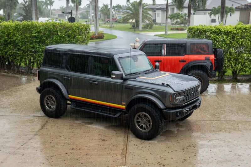 Badlands 5 Bar Retro Stripe Package (Hood, Lower Door Protection, Door Sills) - 2021+ Bronco - StickerFab