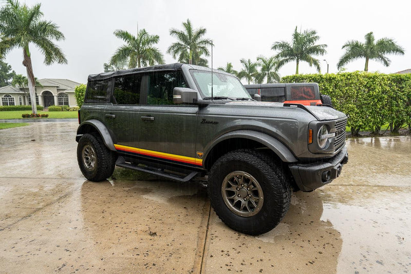 Badlands 5 Bar Retro Stripe Package (Hood, Lower Door Protection, Door Sills) - 2021+ Bronco - StickerFab