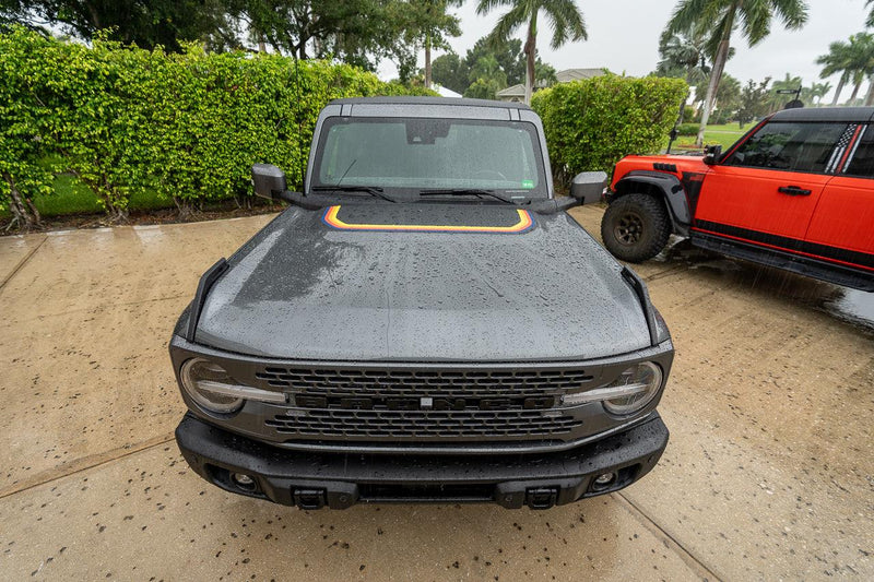 Badlands 5 Bar Retro Stripe Package (Hood, Lower Door Protection, Door Sills) - 2021+ Bronco - StickerFab