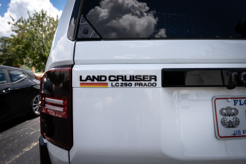 "LC 250 Prado" Acrylic Laser Series Tailgate Badge - 2024+ Land Cruiser