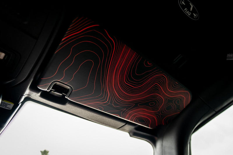 Topo Interior Sun Visor Overlays (Printed Series) - 2021+ Bronco (NO Homelink) - StickerFab