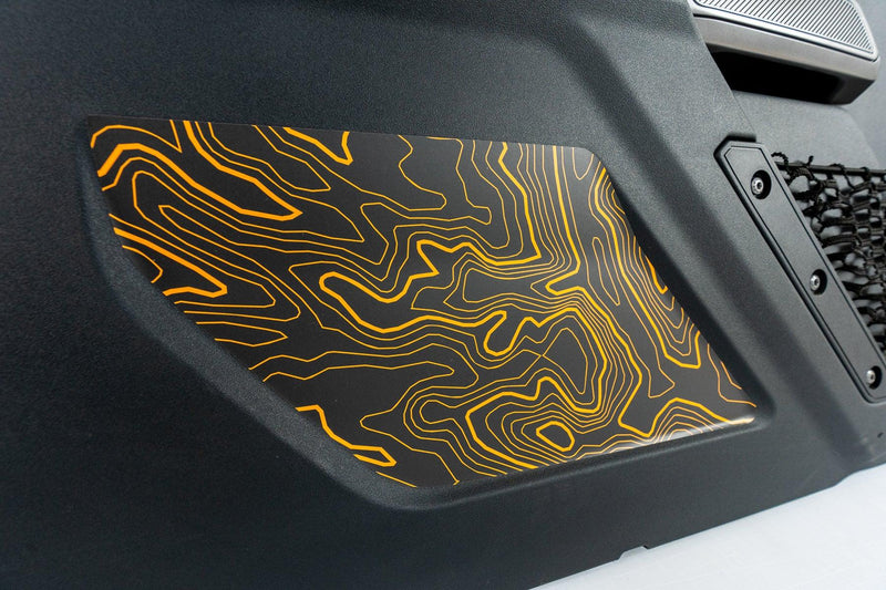 Topo Interior Lower Door Card Insert Overlays (Printed Series) - 2021+ Bronco 2 Door - StickerFab