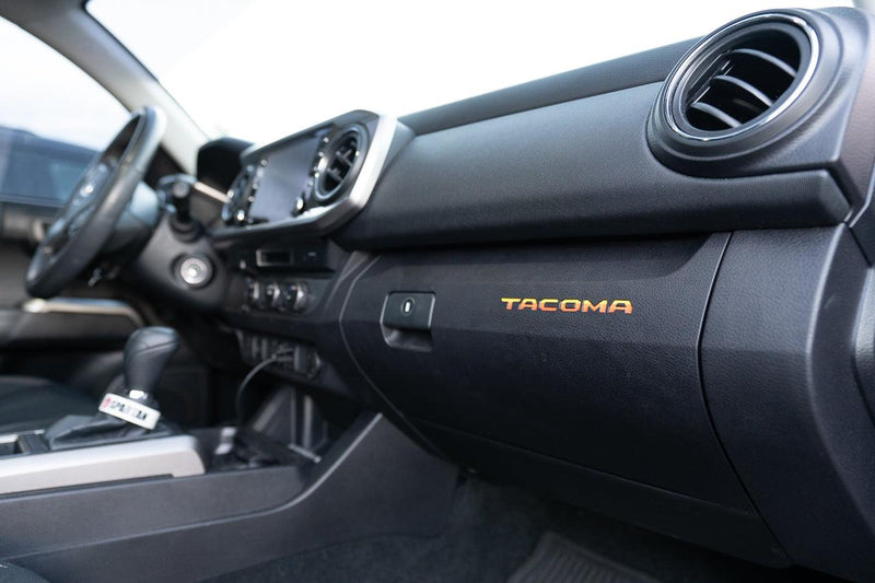 Glove Box "TACOMA" Logo Inlays (Printed Series) - 2016-2023 Tacoma - StickerFab