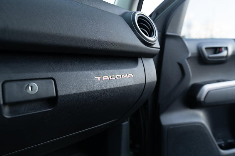 Glove Box "TACOMA" Logo Inlays (Printed Series) - 2016-2023 Tacoma - StickerFab