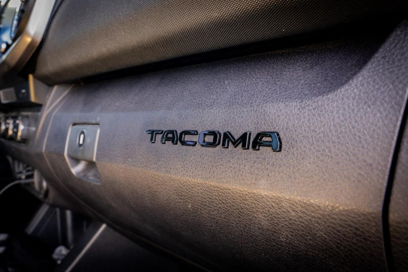 Glove Box "TACOMA" Acrylic Logo Inlays (Laser Series) - 2016-2023 Tacoma - StickerFab