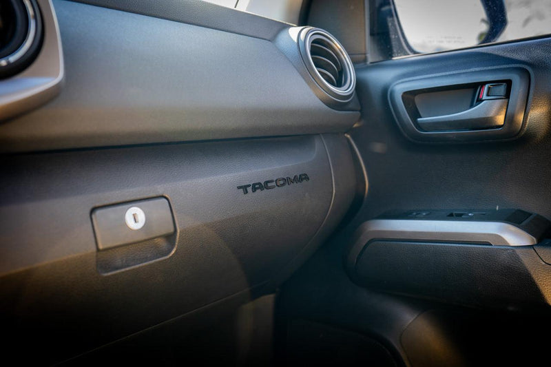 Glove Box "TACOMA" Acrylic Logo Inlays (Laser Series) - 2016-2023 Tacoma - StickerFab