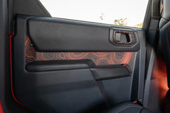 Topo Rear Interior Upper Door Card Insert Overlays (Printed Series) - 2021+ Bronco 4 Door - StickerFab