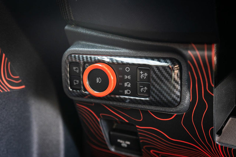 OSD ABS Light Switch Trim (Carbon Hydrographics) - 2021+ Bronco / Bronco Sport / 2022+ Maverick - StickerFab