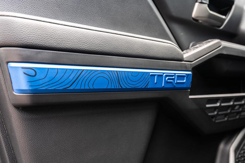 "TRD" Door Topographic Map Overlays - 2024+ Tacoma - StickerFab